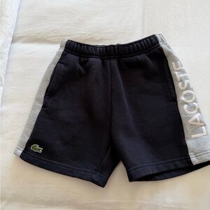 Lacoste Boys Navy Shorts with Gray Side Panels